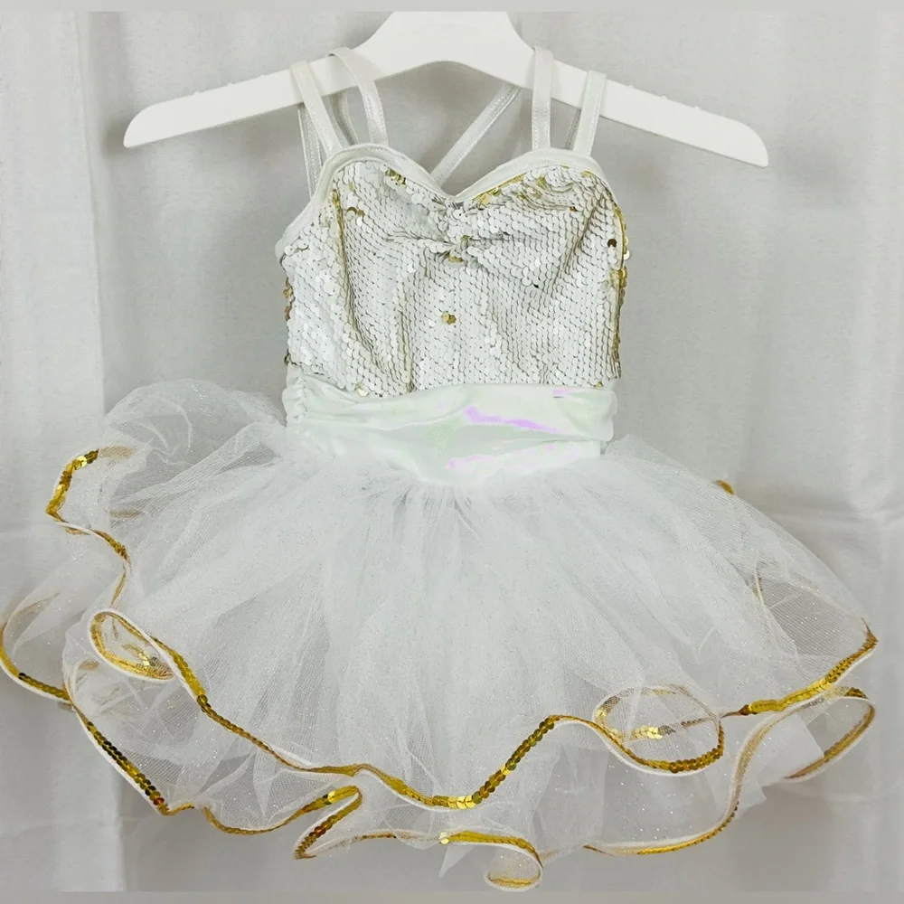 Weissman When Can I See You Again White Tulle Tutu Bodysuit Dress XS Child NWOT